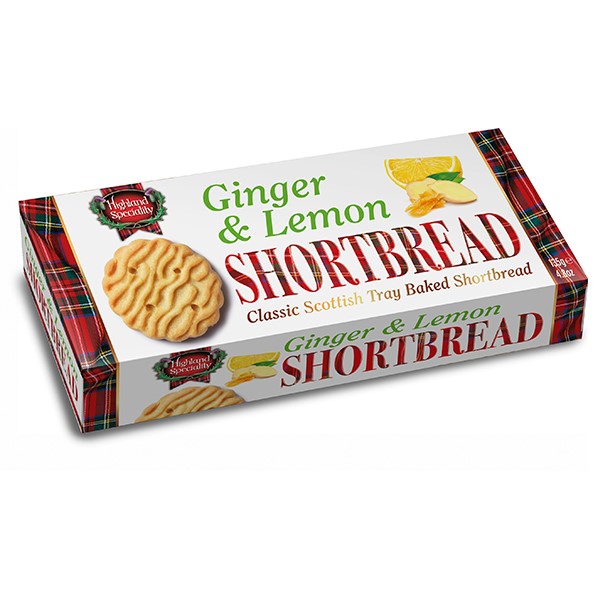 135g Tray Baked Ginger & Lemon Shortbread Rounds
